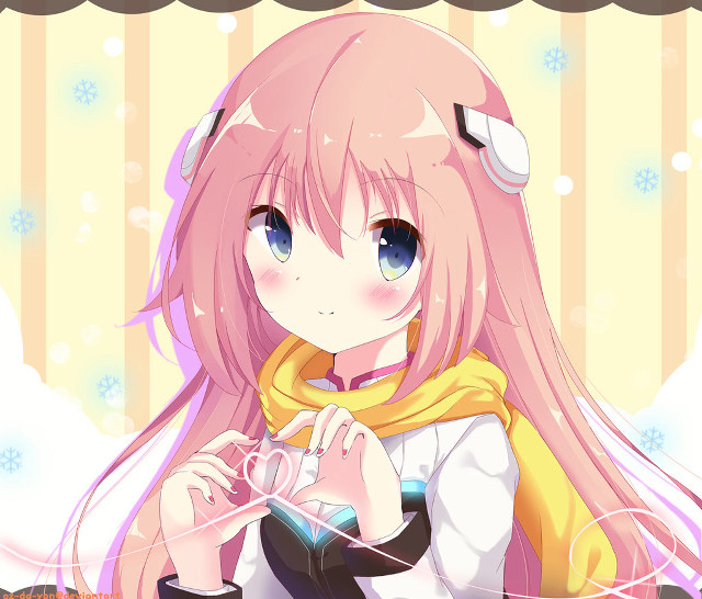 Girl pink hair scarf cell free wallpaper for desktop - medium preview image