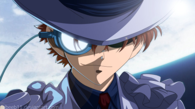 Man hat glasses sky anime free wallpaper for desktop - medium preview image
