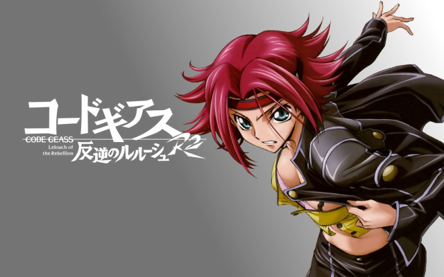 Redhair leatherjacket gun japanese character free wallpaper for desktop - medium preview image