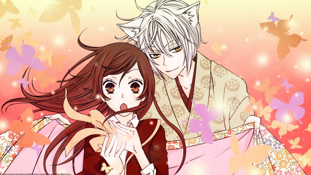 Anime couple long hair cat free wallpaper for desktop - medium preview image