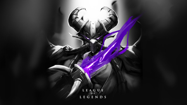 Purple black character sword glowing free wallpaper for desktop - medium preview image