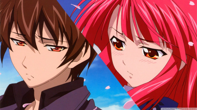 Red hair blush cherry blossoms free wallpaper for desktop - medium preview image