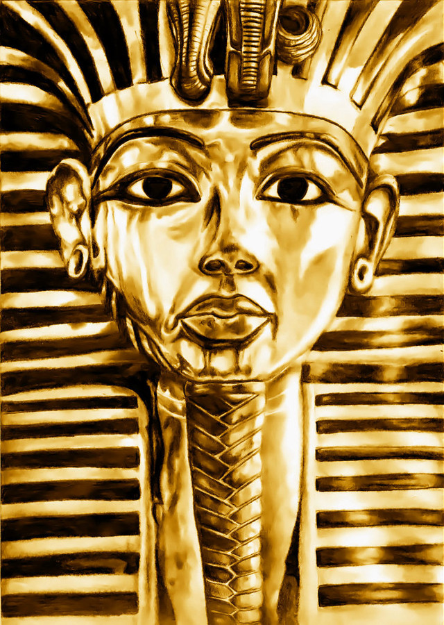 Gold mask black background pharaoh free wallpaper for mobile - medium preview image