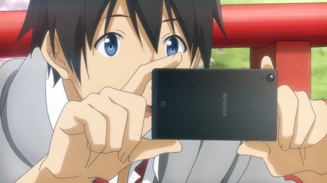 Person holding cell phone pointing free wallpaper for desktop - medium preview image