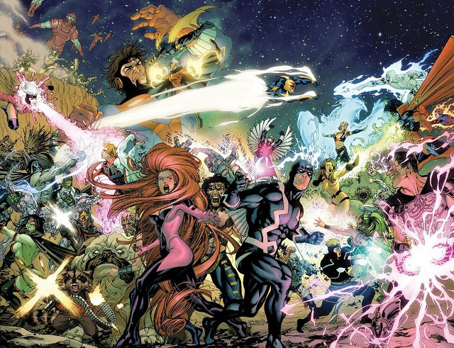 Avengers group arms around star free wallpaper for desktop - medium preview image