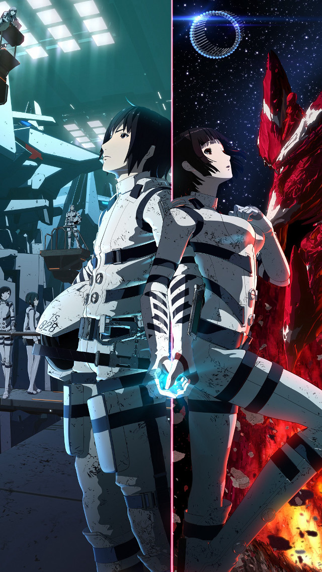 Anime characters fire space station free wallpaper for mobile - medium preview image