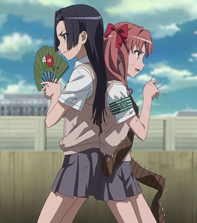 Anime characters walking fan building free wallpaper for tablet - medium preview image