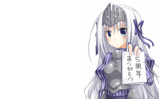 Woman long white hair helmet free wallpaper for desktop - medium preview image