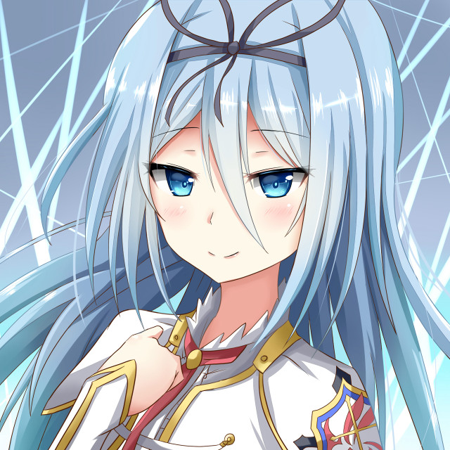 Anime girl blue eyes white free wallpaper for tablet - medium preview image