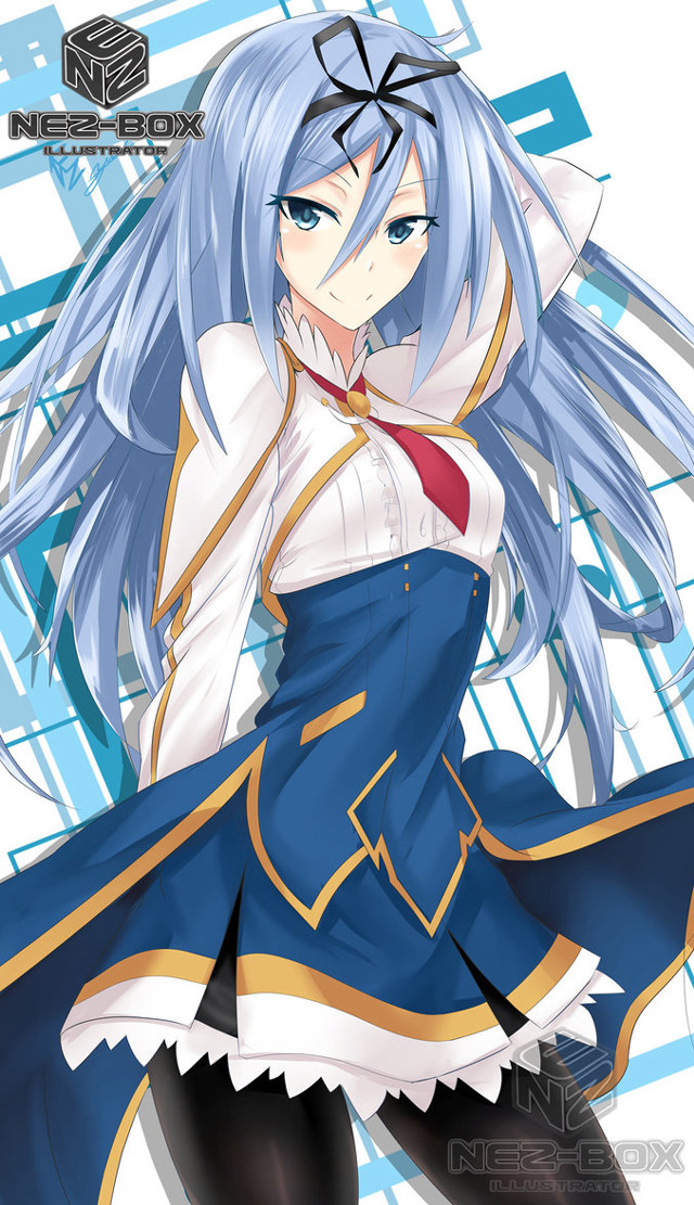 Anime girl long blue hair #2 free wallpaper for mobile - medium preview image