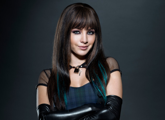 Gothic portrait blackgloves longhair smiling free wallpaper for desktop - medium preview image