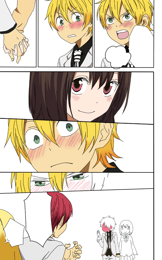 Anime characters expressions hair couple free wallpaper for mobile - medium preview image