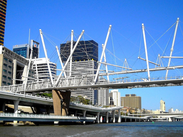 Bridge water buildings background blue free wallpaper for desktop - medium preview image