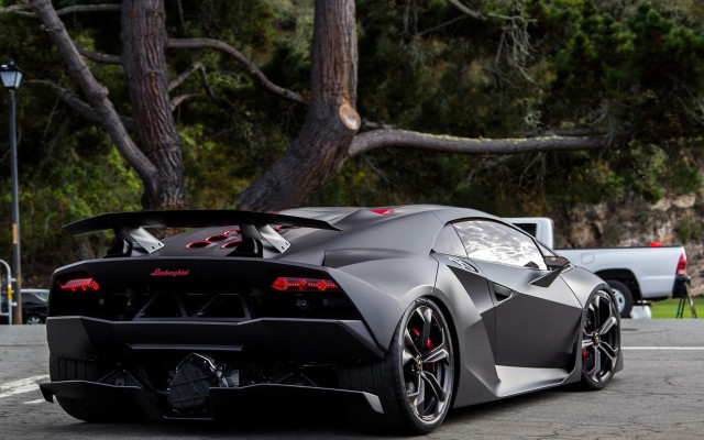 Black sports car parked road #4 free wallpaper for desktop - medium preview image