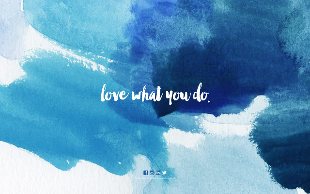 Blue white painting quote love free wallpaper for desktop - medium preview image