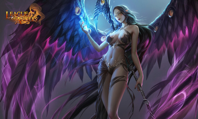 Woman sword wings blue bird free wallpaper for desktop - medium preview image