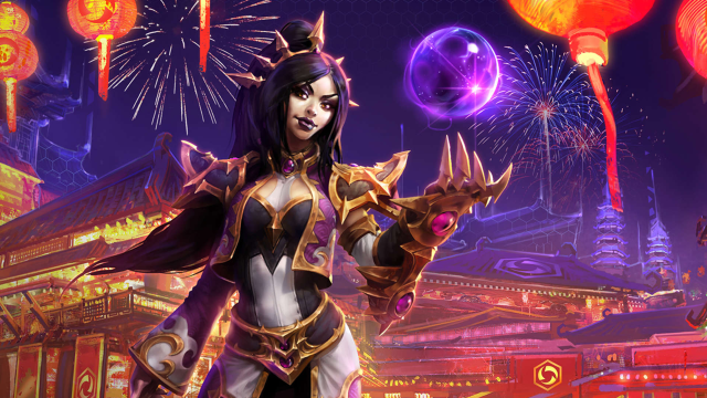 Woman costume fireworks lanterns city free wallpaper for desktop - medium preview image