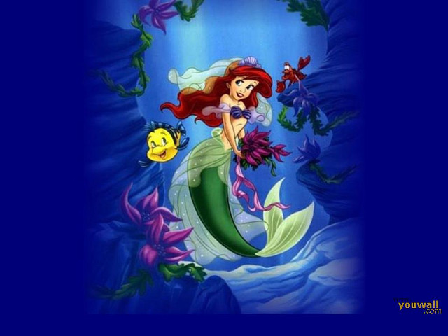 Mermaid smile fish ocean jungle free wallpaper for desktop - medium preview image