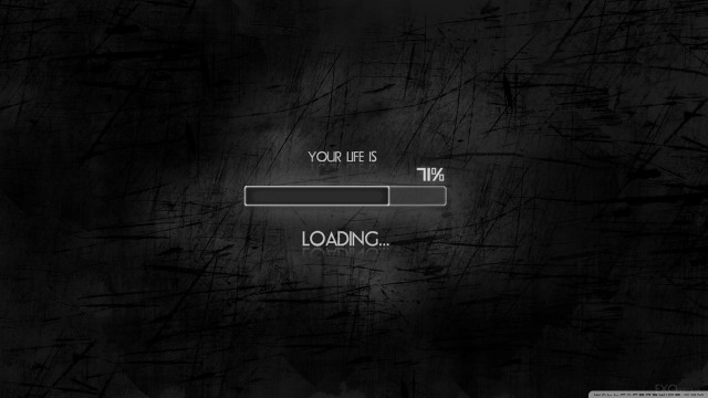 Loading screen life 4k black free wallpaper for desktop - medium preview image