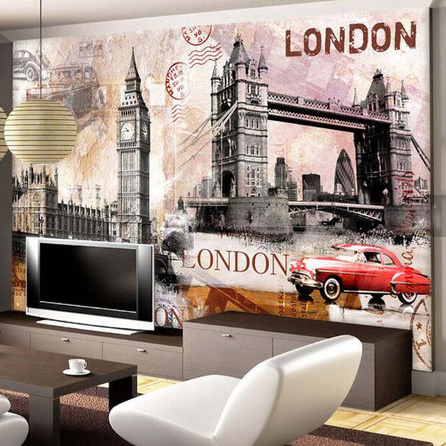 Living room london mural red free wallpaper for tablet - medium preview image