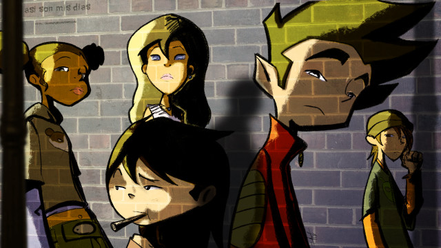 Group people brick wall standing free wallpaper for desktop - medium preview image