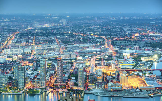 City tall buildings river nighttime #2 free wallpaper for desktop - medium preview image