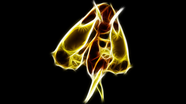 Yellow black hand bioluminescence raytraced free wallpaper for desktop - medium preview image