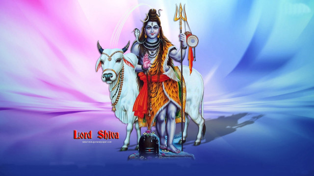 Lord shivgurt bull goat blue free wallpaper for desktop - medium preview image