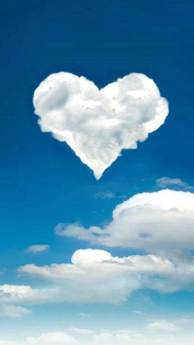 Heart shaped cloud sky field free wallpaper for mobile - medium preview image