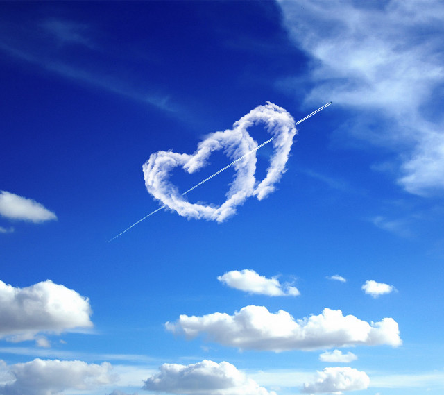 Heart shaped cloud beach boat free wallpaper for tablet - medium preview image