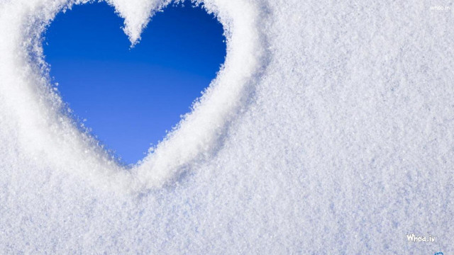 Heart shaped snow blue sky free wallpaper for desktop - medium preview image