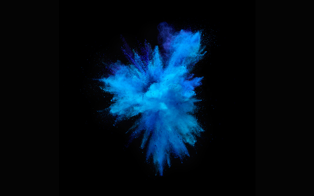 Blue powder explosion dark sky free wallpaper for desktop - medium preview image
