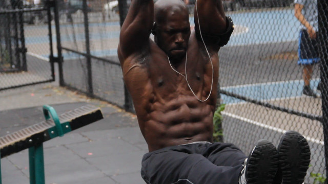 Back exercise man headphones gritty free wallpaper for desktop - medium preview image