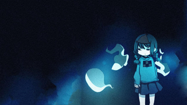 Girl dark light face hands free wallpaper for desktop - medium preview image