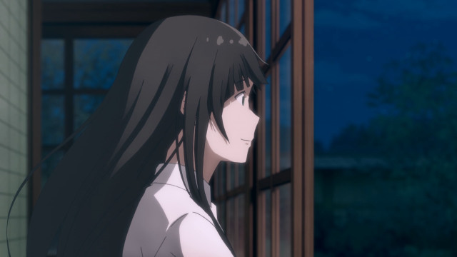 Girl long black hair window free wallpaper for desktop - medium preview image