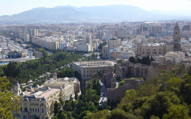 Tokyo cityscape mountains trees bridge free wallpaper for desktop - medium preview image
