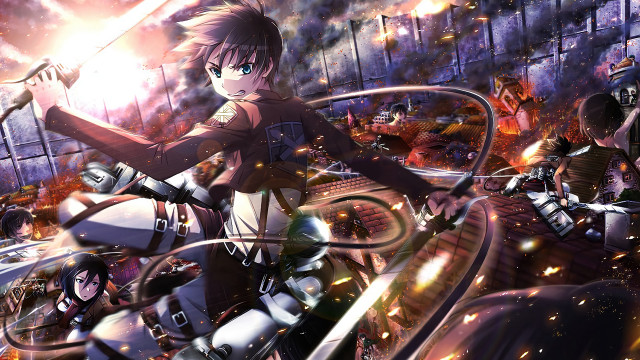 Anime character bike city fireball free wallpaper for desktop - medium preview image