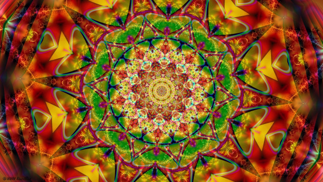 Colorful kaleidoscope design red free wallpaper for desktop - medium preview image
