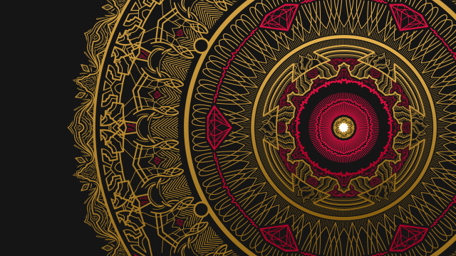 Red gold clock gears magic free wallpaper for desktop - medium preview image