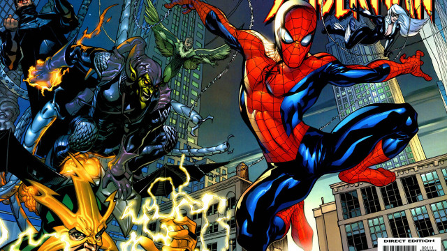 Spiderman comic book cover city free wallpaper for desktop - medium preview image