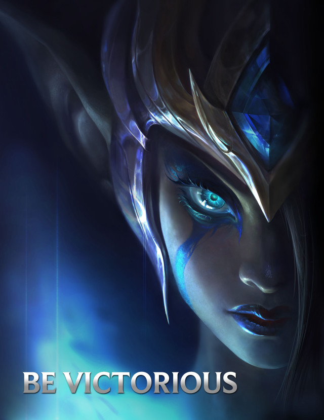 Woman blue eyes glowing face free wallpaper for mobile - medium preview image