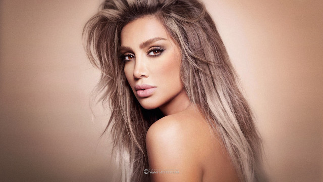 Woman long hair posing brown free wallpaper for desktop - medium preview image