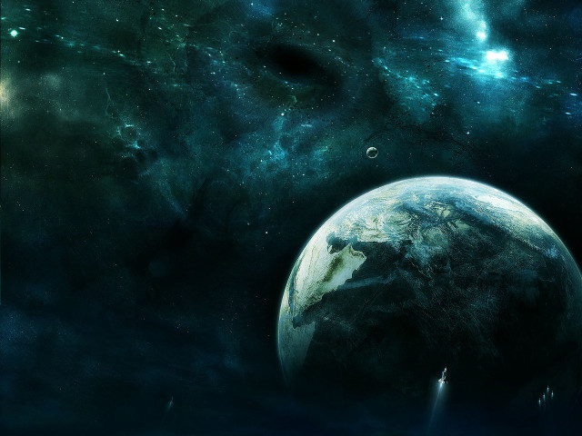 Planet night sky stars space free wallpaper for desktop - medium preview image