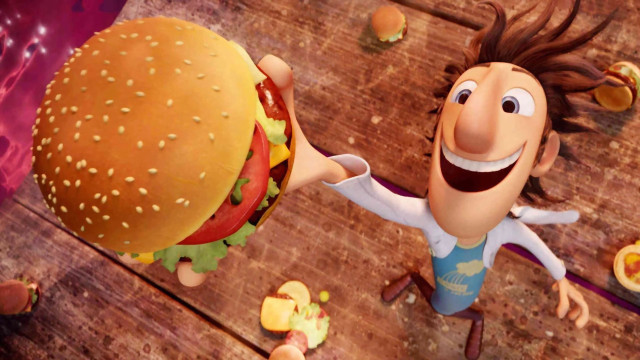 Cartoon character holding hamburgers friends free wallpaper for desktop - medium preview image