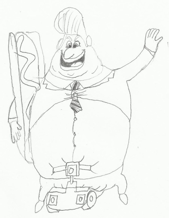 Cartoon character holding large object #7 free wallpaper for mobile - medium preview image