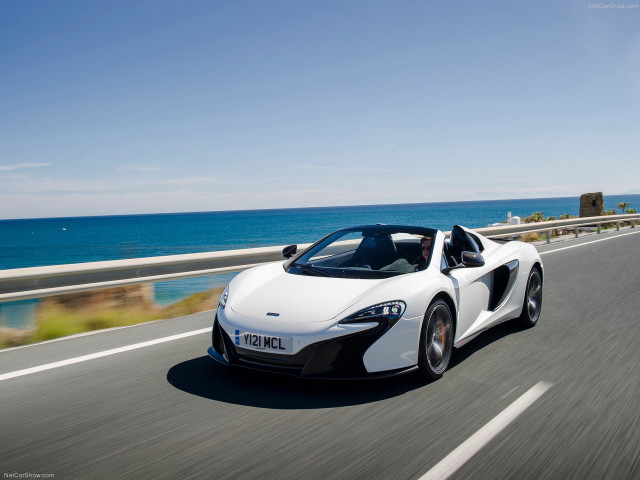 White sports car ocean road free wallpaper for desktop - medium preview image