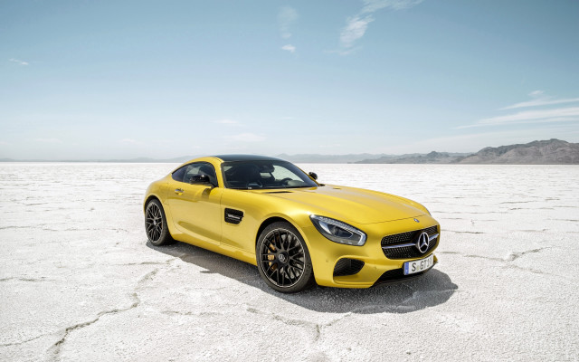 Yellow sports car desert sky #4 free wallpaper for desktop - medium preview image