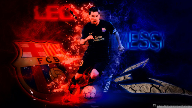 Man black shirt kicking soccerball free wallpaper for desktop - medium preview image