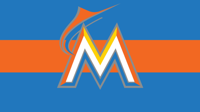 Miami marlins logo blue orange free wallpaper for desktop - medium preview image