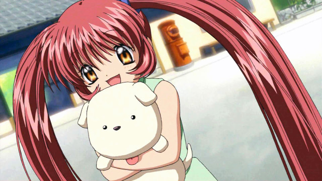 Girl red hair stuffed animal free wallpaper for desktop - medium preview image